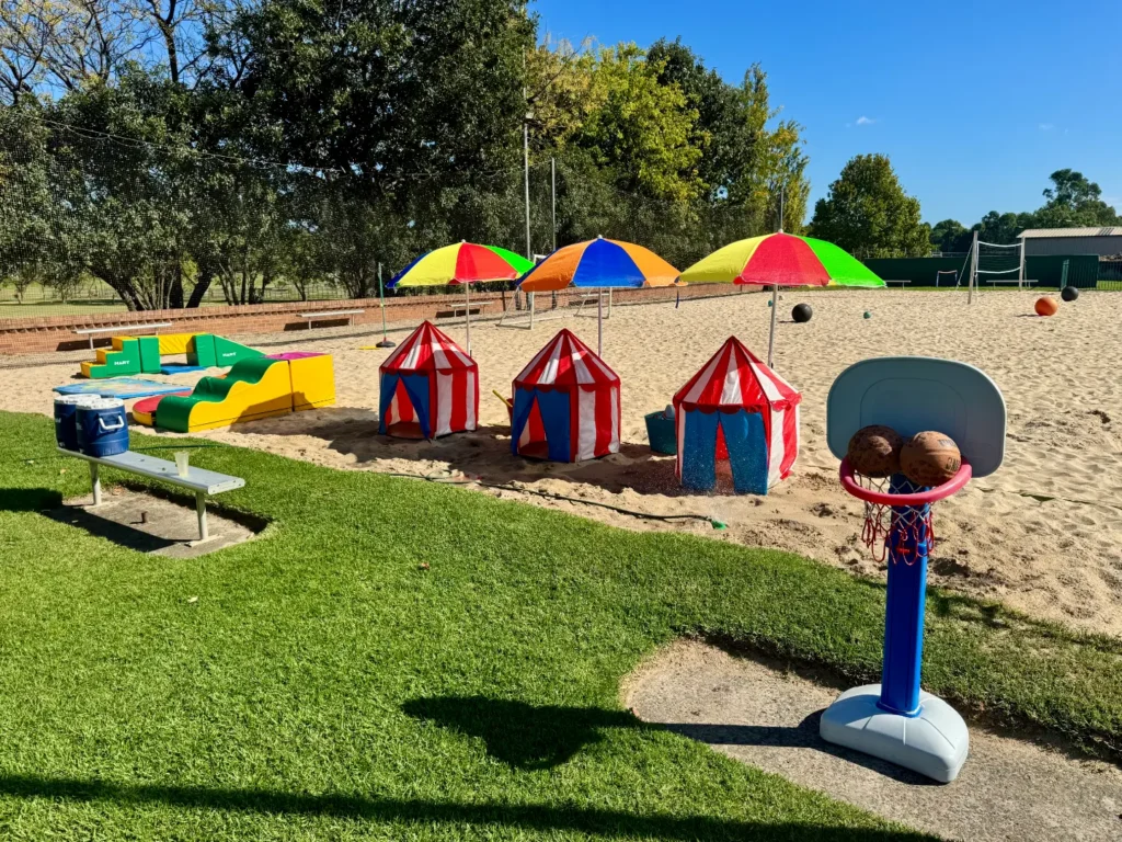 Fun sand play area at Camden Beach Sports.