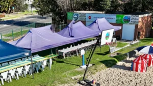 Kids Party area ready for a fun Beach Party.
